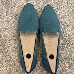 Rothy’s blue sage almond loafers